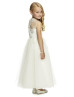 Ivory Lace Tulle Slit Back Gorgeous Junior Bridesmaid Dress